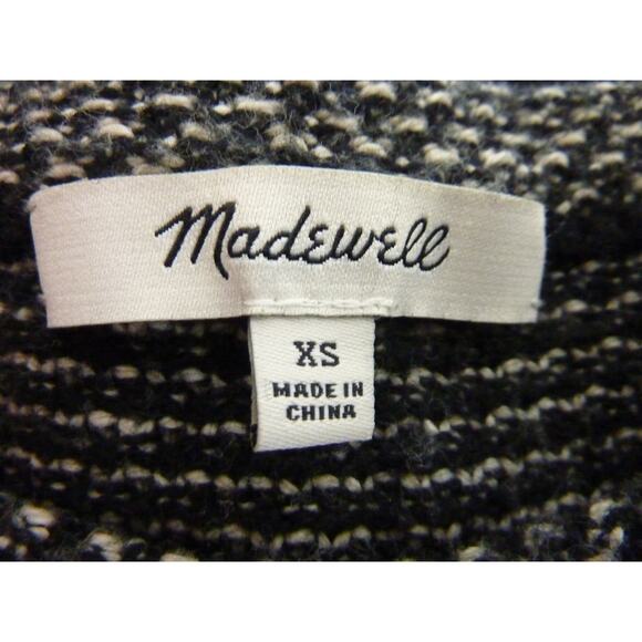 Madewell Black White Sweater Knit Top XS Dotweave Slouchy Pullover Riverside - Picture 5 of 6